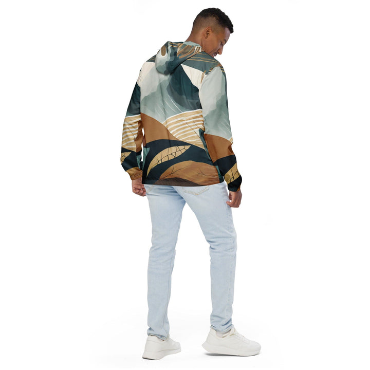 Mens Hooded Windbreaker Jacket Boho Style Print 3