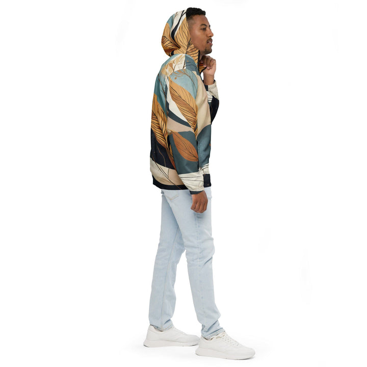 Mens Hooded Windbreaker Jacket Boho Style Print 38274