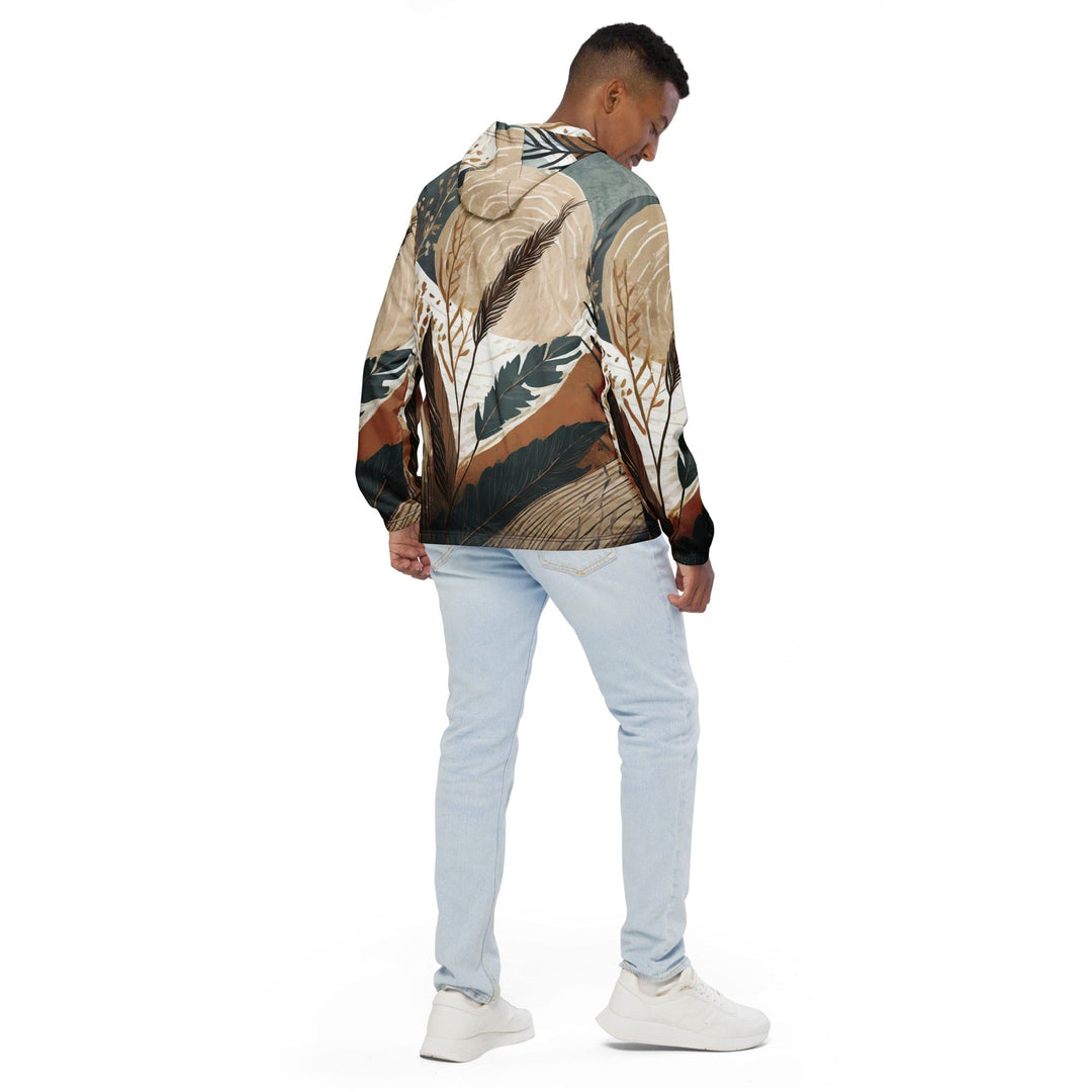 Mens Hooded Windbreaker Jacket Boho Style Print 84276