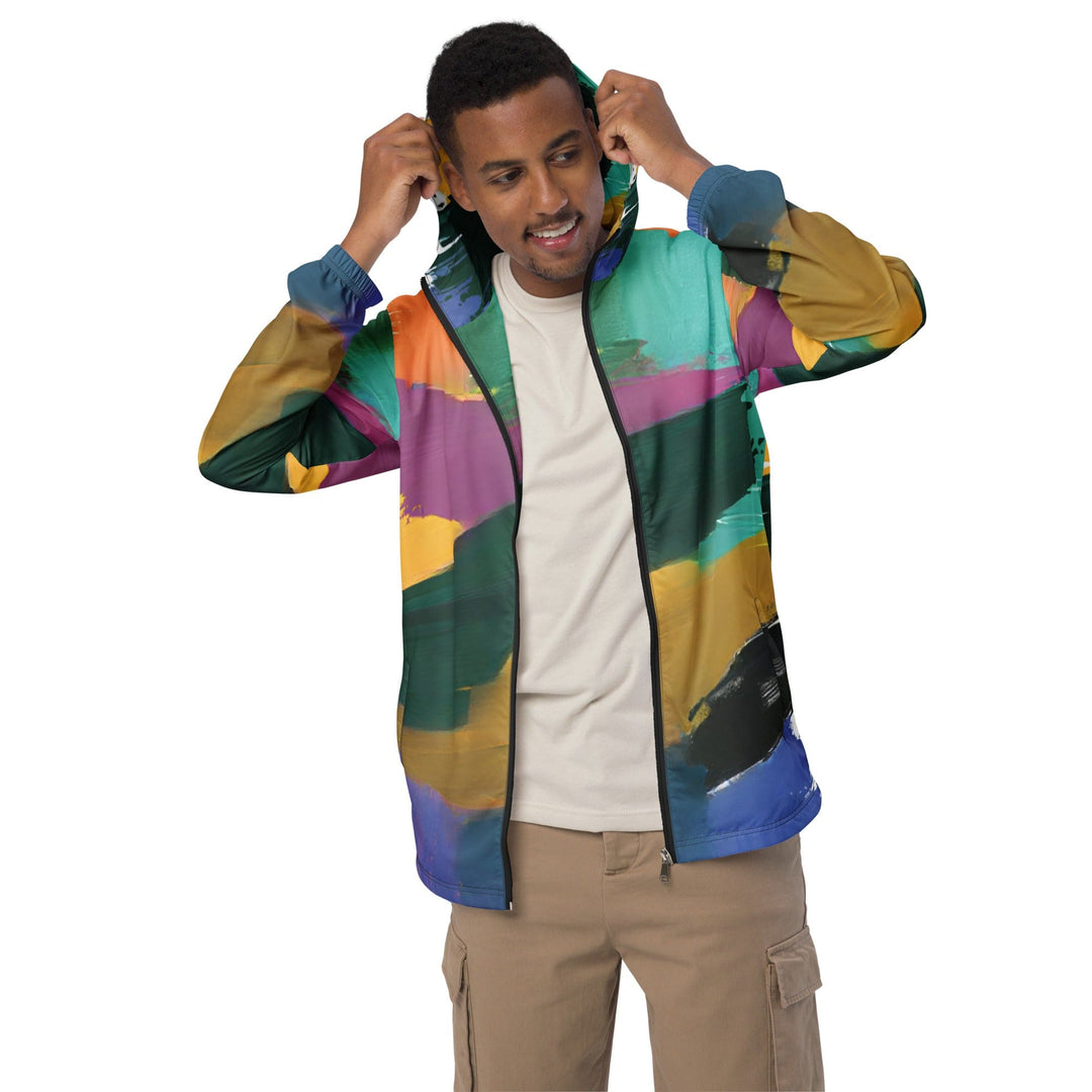 Mens Hooded Windbreaker Jacket Stand Firm