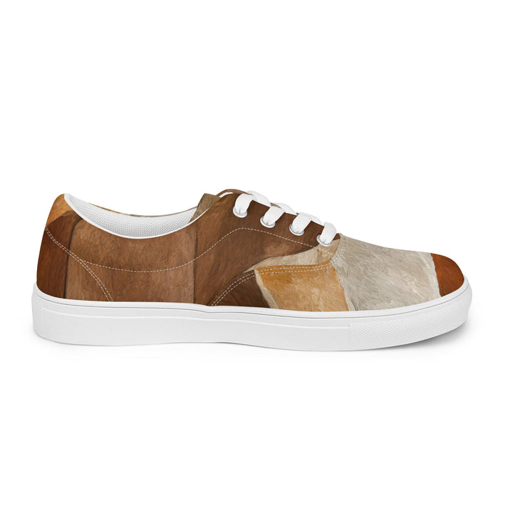 Mens Lace-up Canvas Shoes Abstract Stone Print