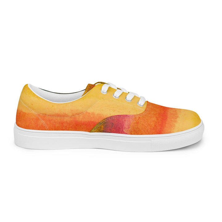 Mens Lace-up Canvas Shoes Autumn Fall Watercolor Abstract Print