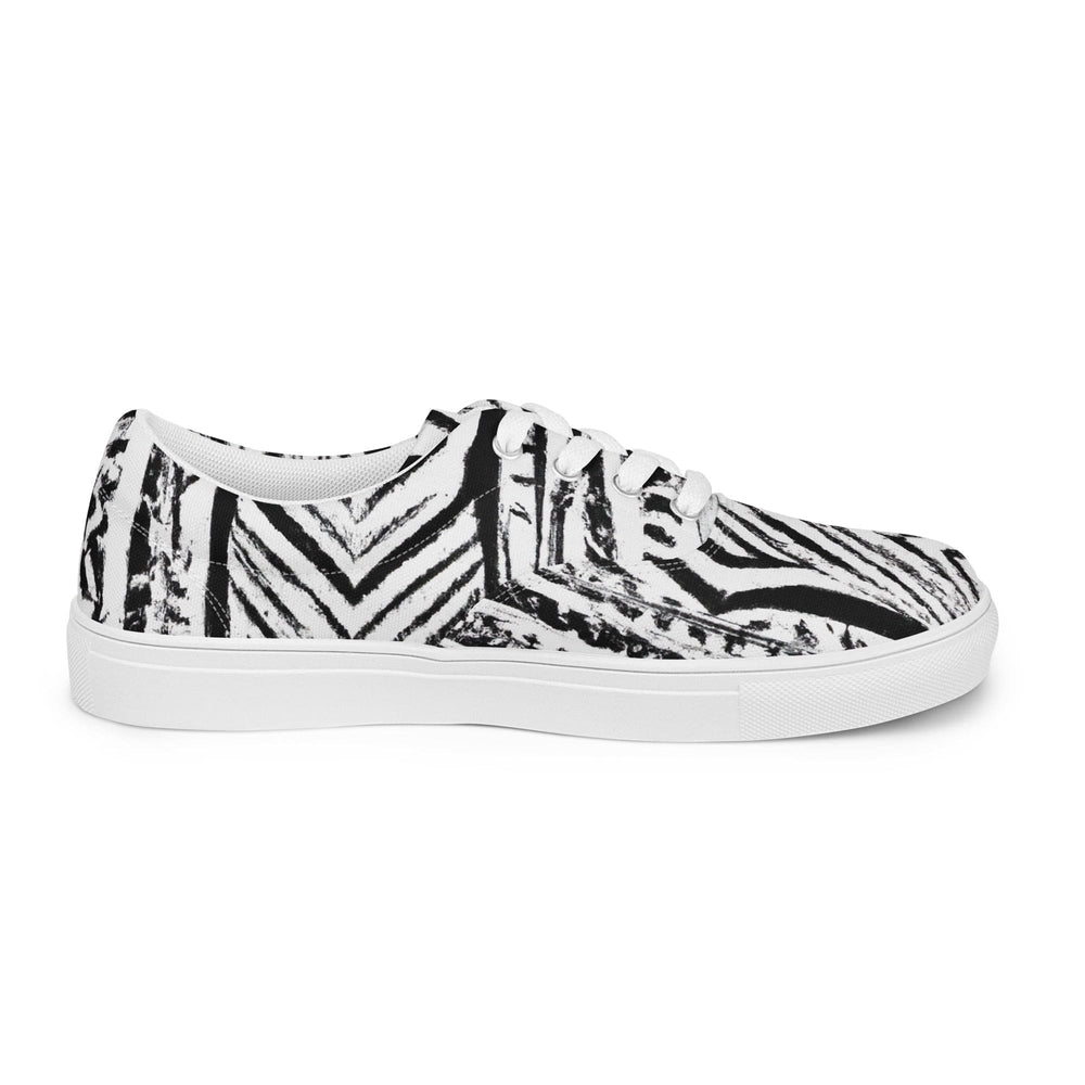 Mens Lace-up Canvas Shoes Black White Native Print