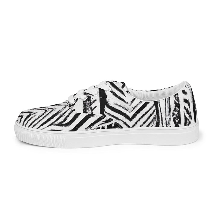 Mens Lace-up Canvas Shoes Black White Native Print