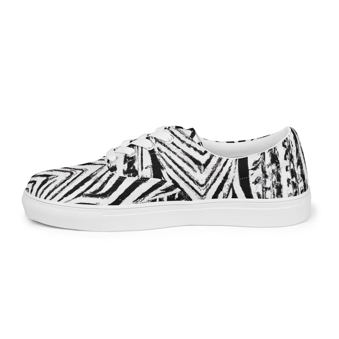 Mens Lace-up Canvas Shoes Black White Native Print