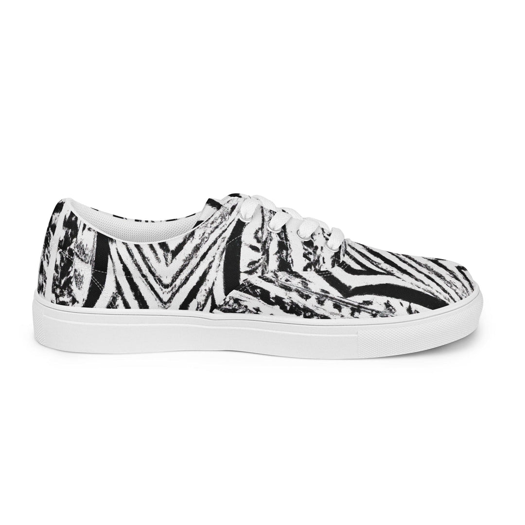 Mens Lace-up Canvas Shoes Black White Native Print