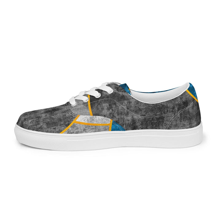 Mens Lace-up Canvas Shoes Blue Grey Design