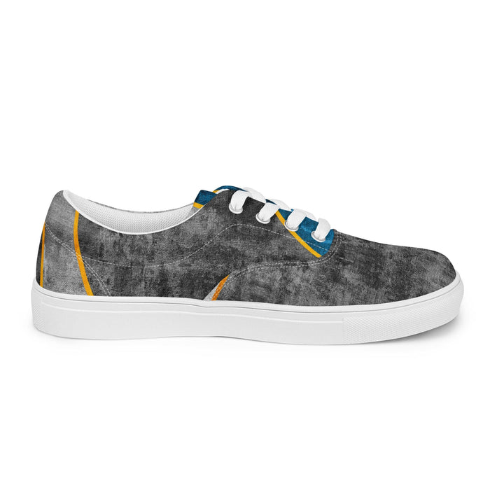 Mens Lace-up Canvas Shoes Blue Grey Design