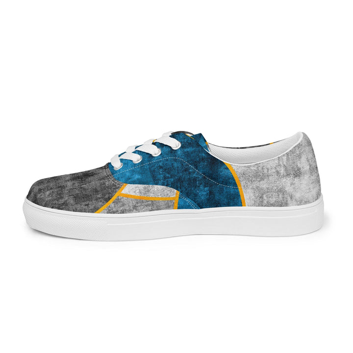 Mens Lace-up Canvas Shoes Blue Grey Design