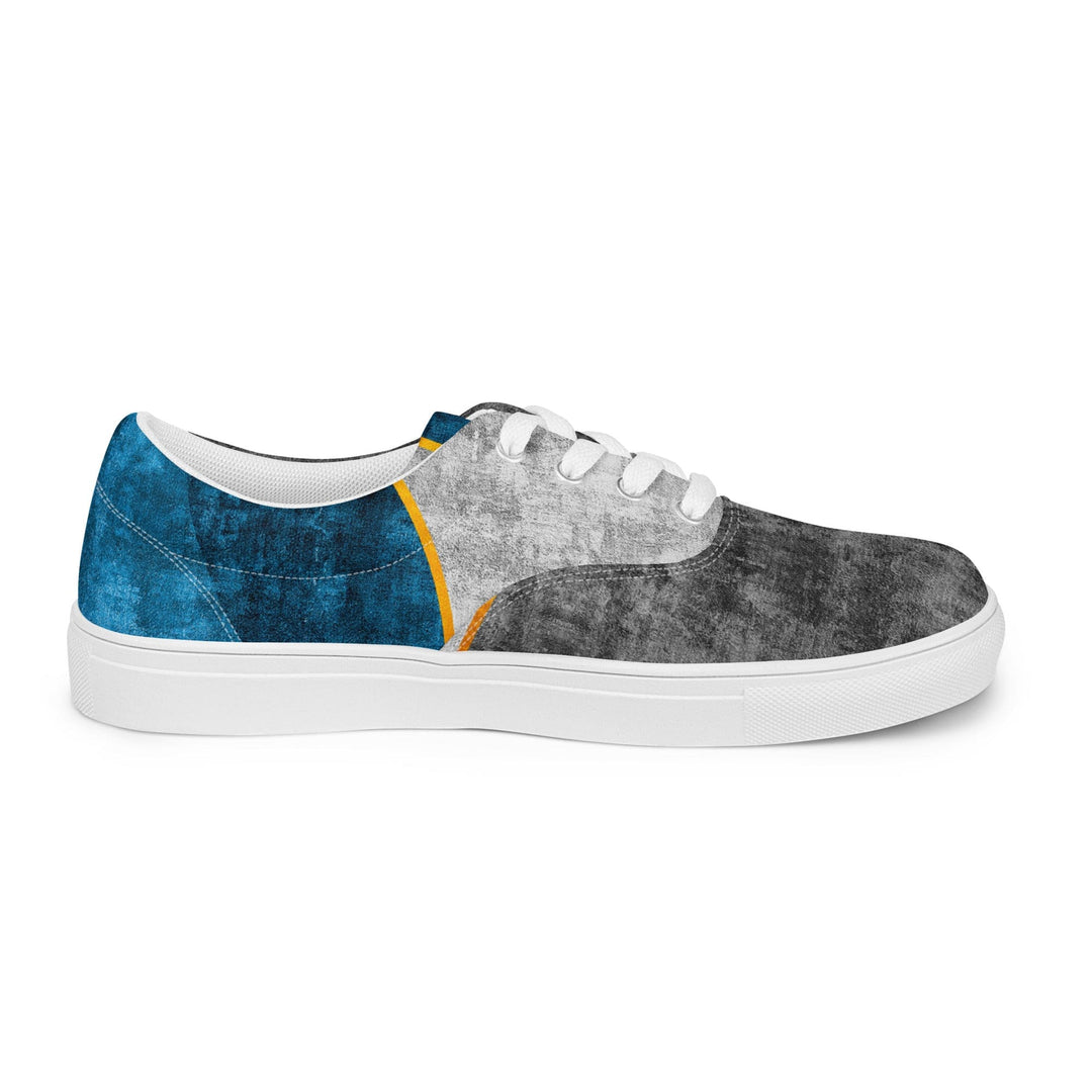 Mens Lace-up Canvas Shoes Blue Grey Design