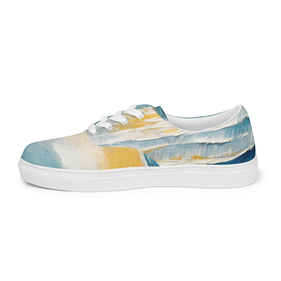 Mens Lace-up Canvas Shoes Blue Ocean Golden Sunset Print 3