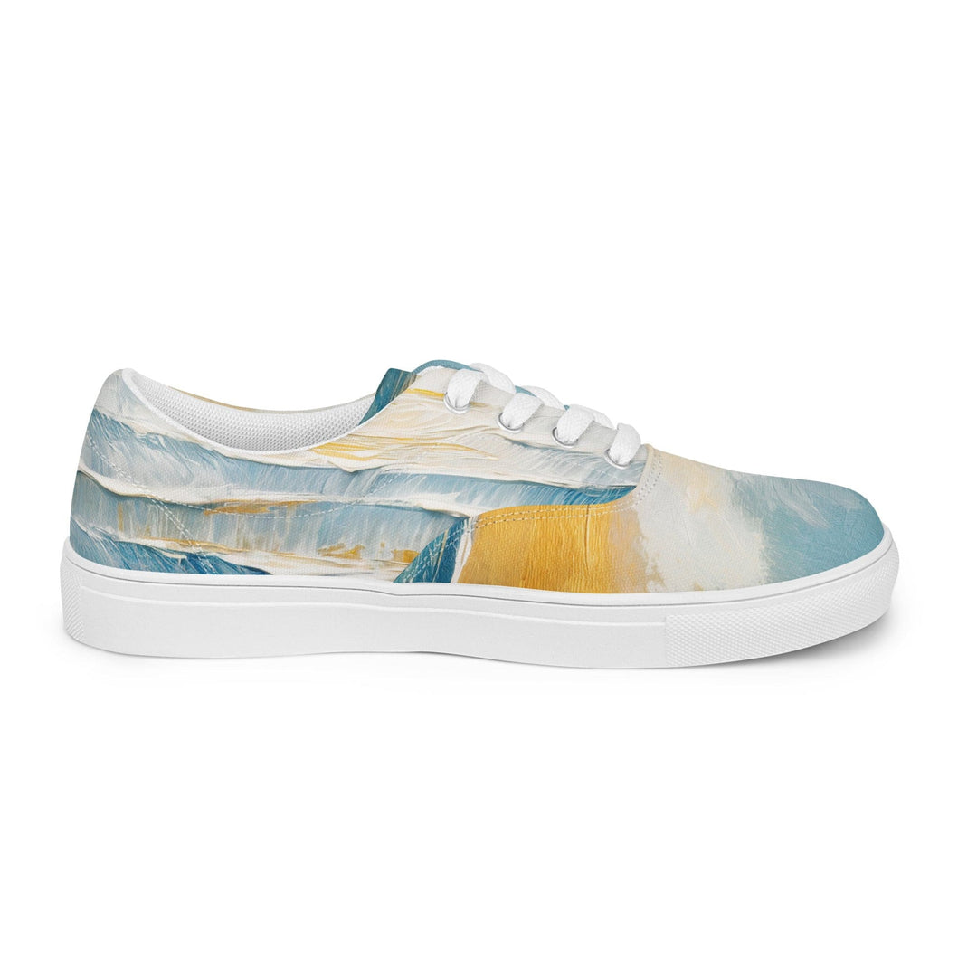 Mens Lace-up Canvas Shoes Blue Ocean Golden Sunset Print 3