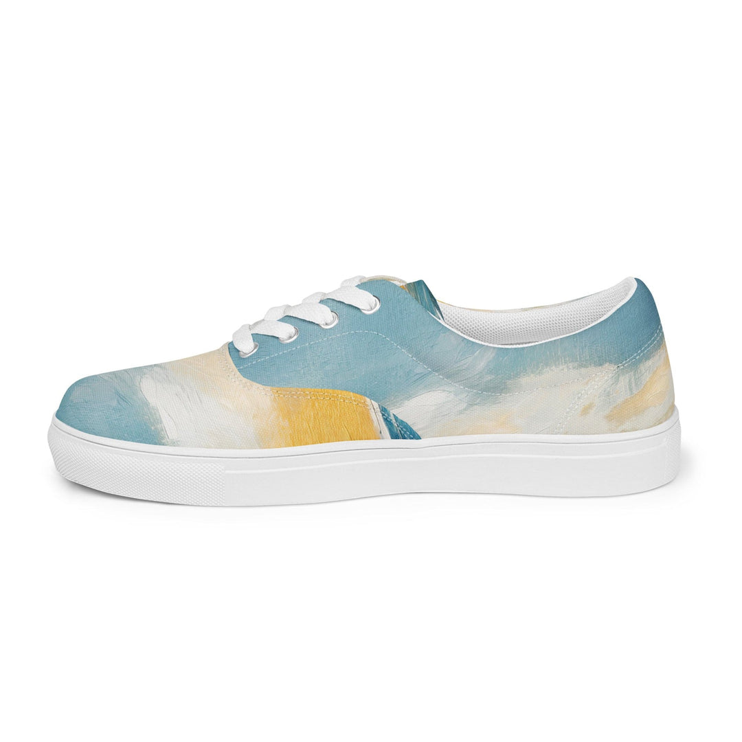 Mens Lace-up Canvas Shoes Blue Ocean Golden Sunset Print 3