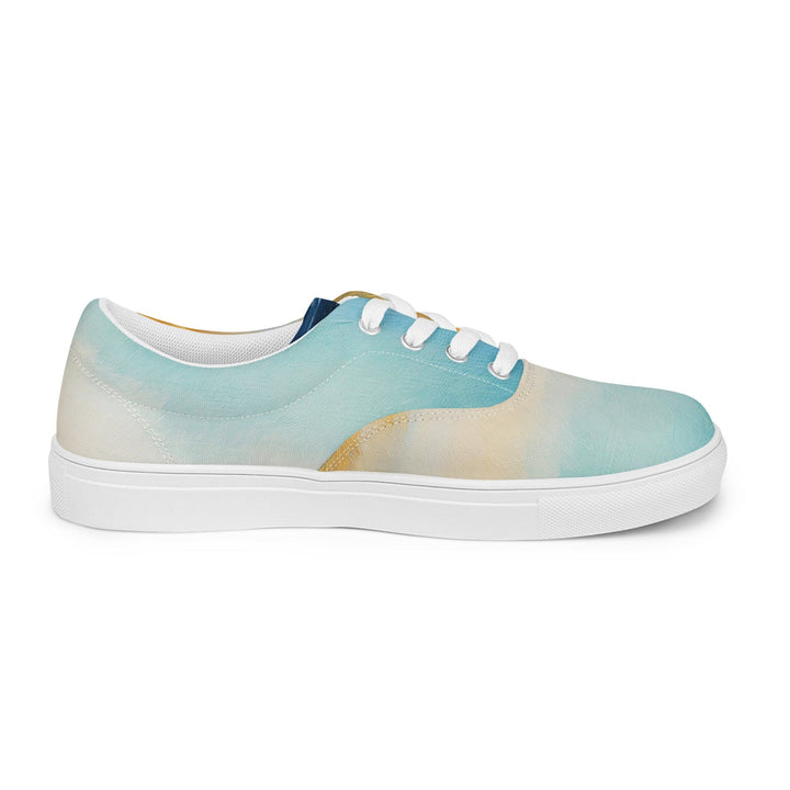 Mens Lace-up Canvas Shoes Blue Ocean Golden Sunset Print 4