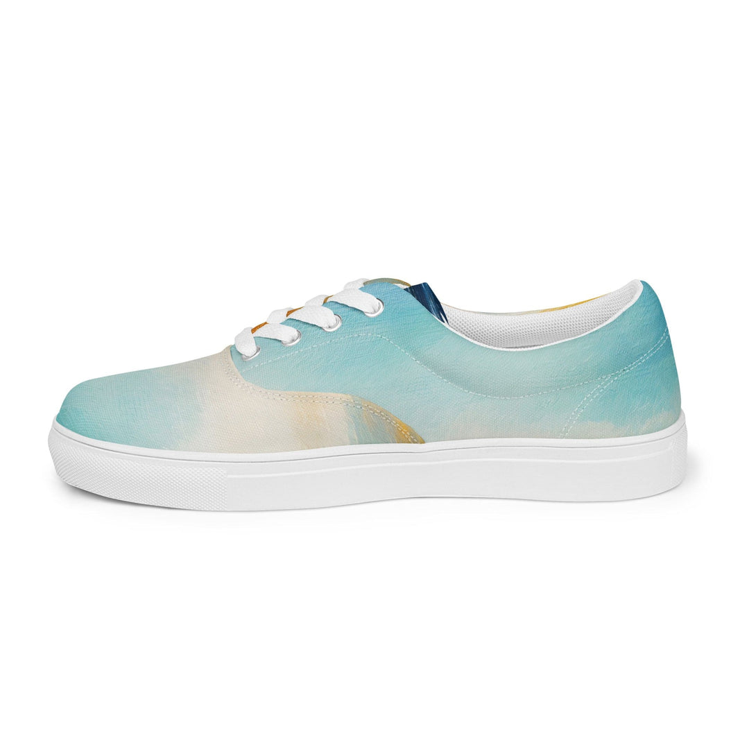 Mens Lace-up Canvas Shoes Blue Ocean Golden Sunset Print 4