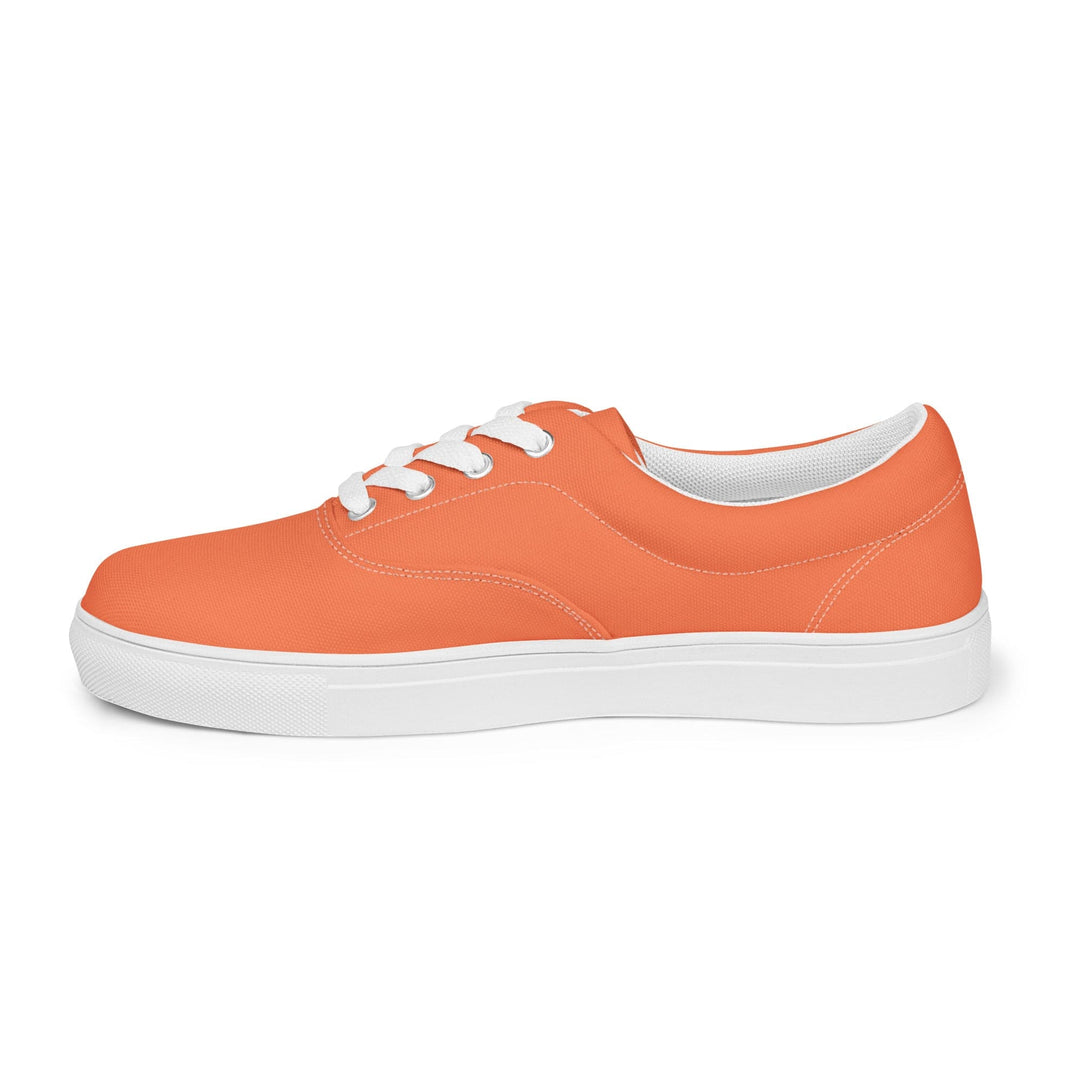 Mens Lace-up Canvas Shoes Coral Orange Red