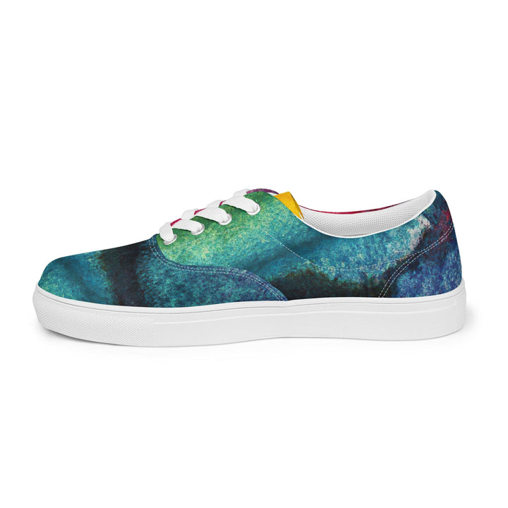 Mens Lace-up Canvas Shoes Multicolor Abstract Pattern