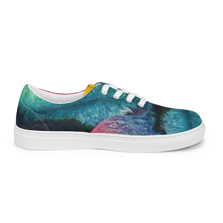 Mens Lace-up Canvas Shoes Multicolor Abstract Pattern