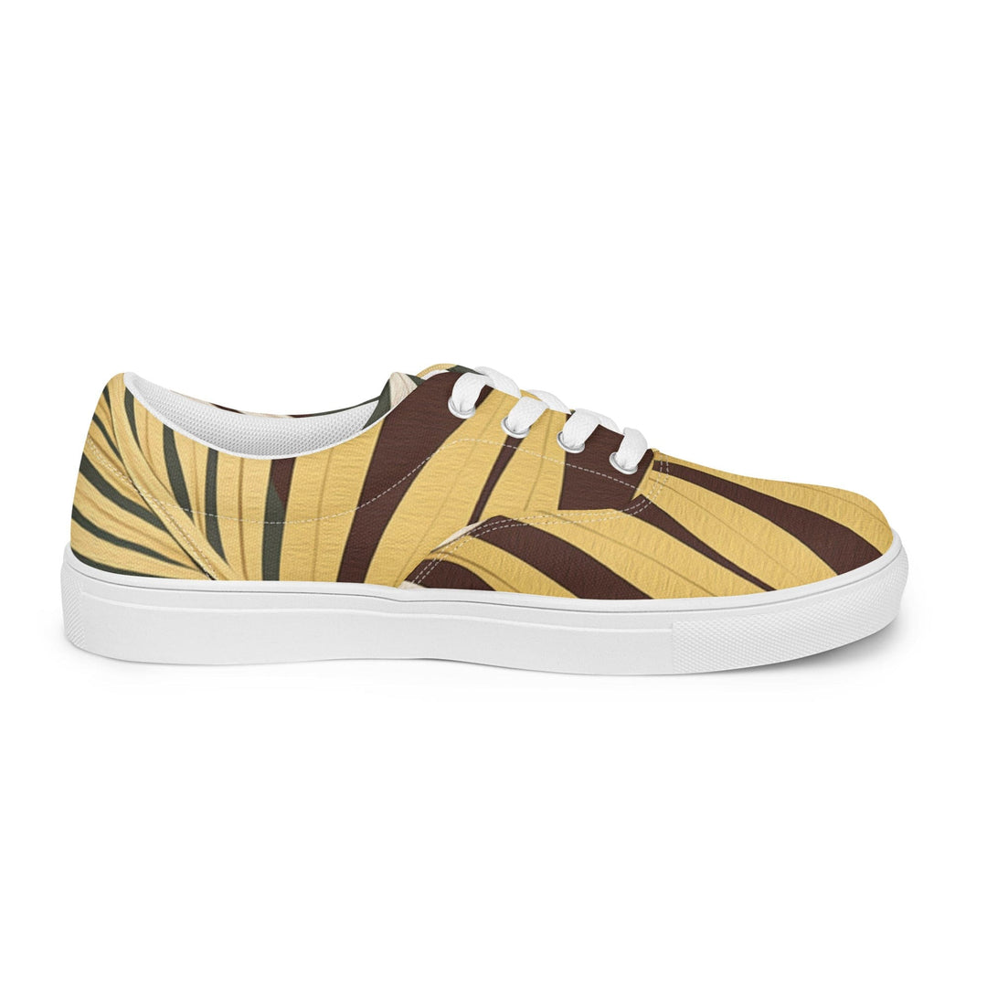 Mens Lace-up Canvas Shoes Palm Tree Leaves Pattern