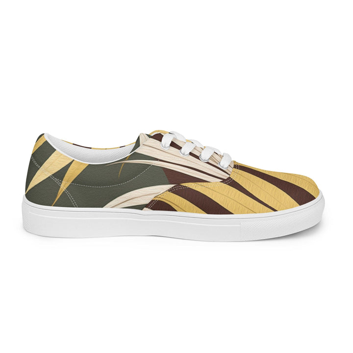 Mens Lace-up Canvas Shoes Palm Tree Leaves Pattern