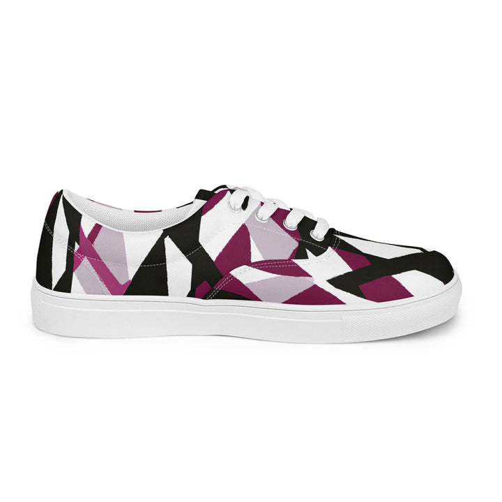 Mens Lace-up Canvas Shoes Pink Mauve Pattern 2