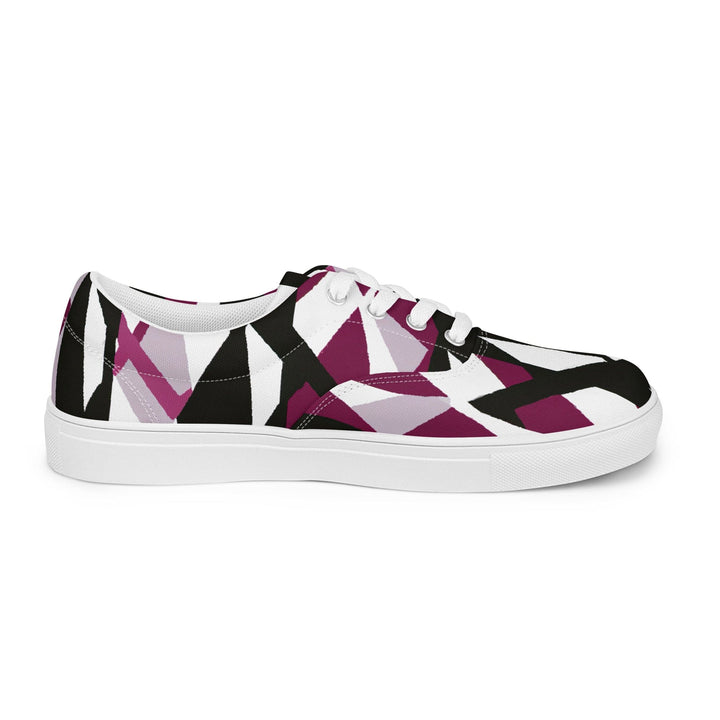 Mens Lace-up Canvas Shoes Pink Mauve Pattern 2