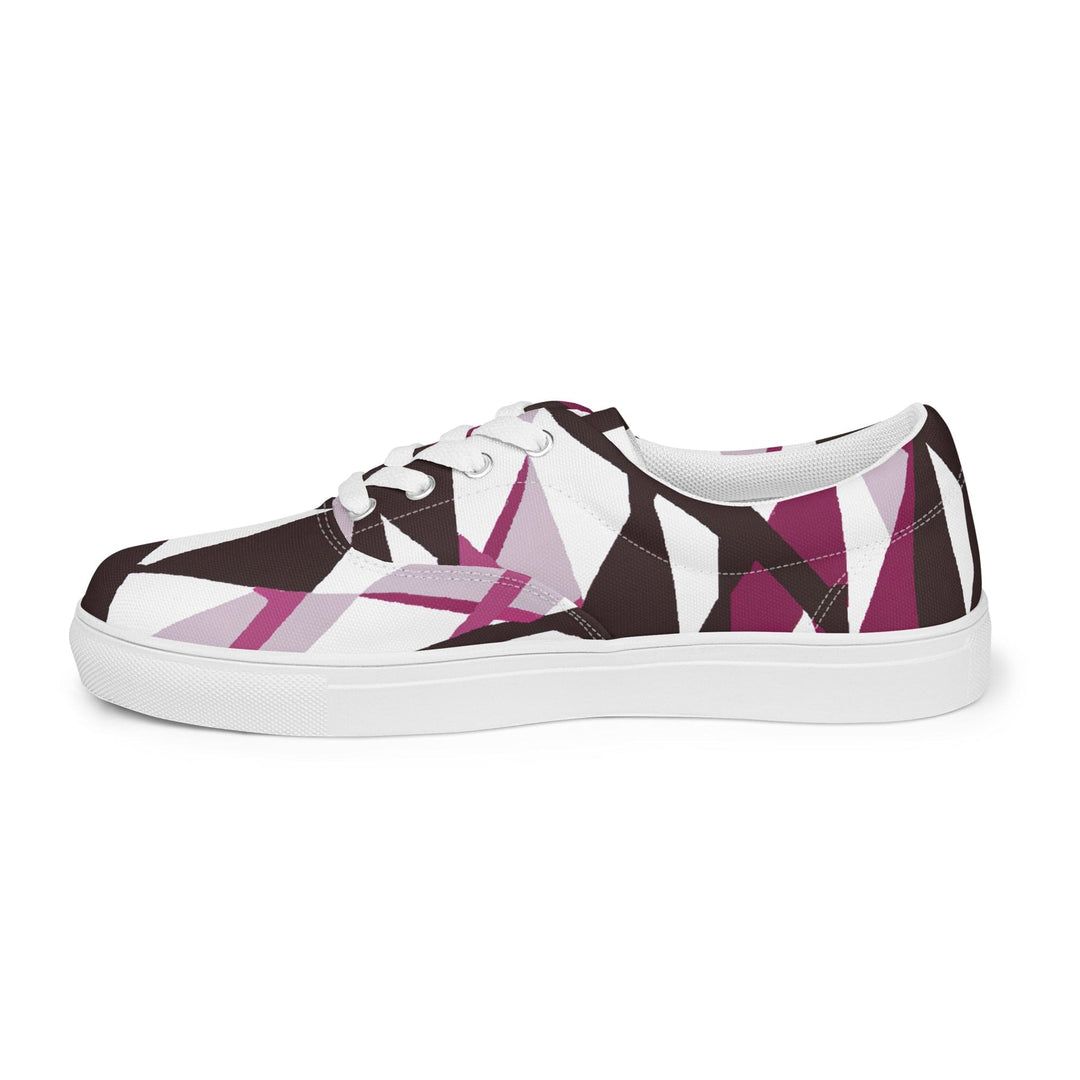 Mens Lace-up Canvas Shoes Pink Mauve Pattern