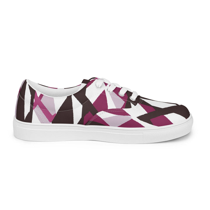 Mens Lace-up Canvas Shoes Pink Mauve Pattern