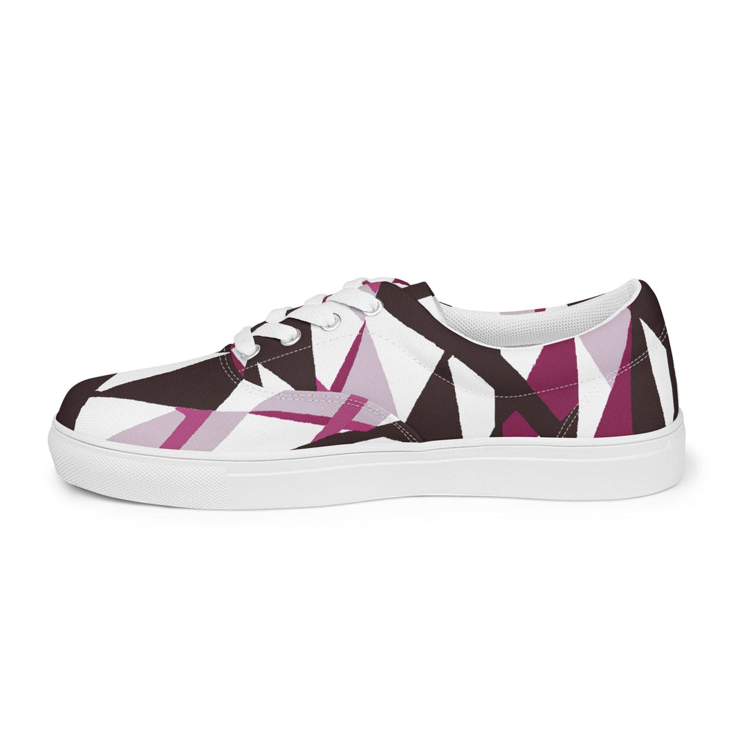 Mens Lace-up Canvas Shoes Pink Mauve Pattern