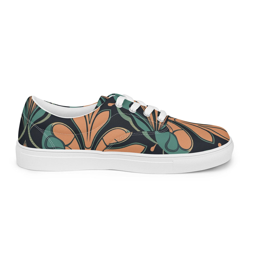 Mens Lace-up Canvas Shoes Retro Vintage Print