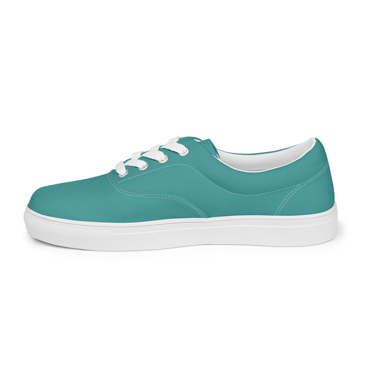 Mens Lace-up Canvas Shoes Teal Green