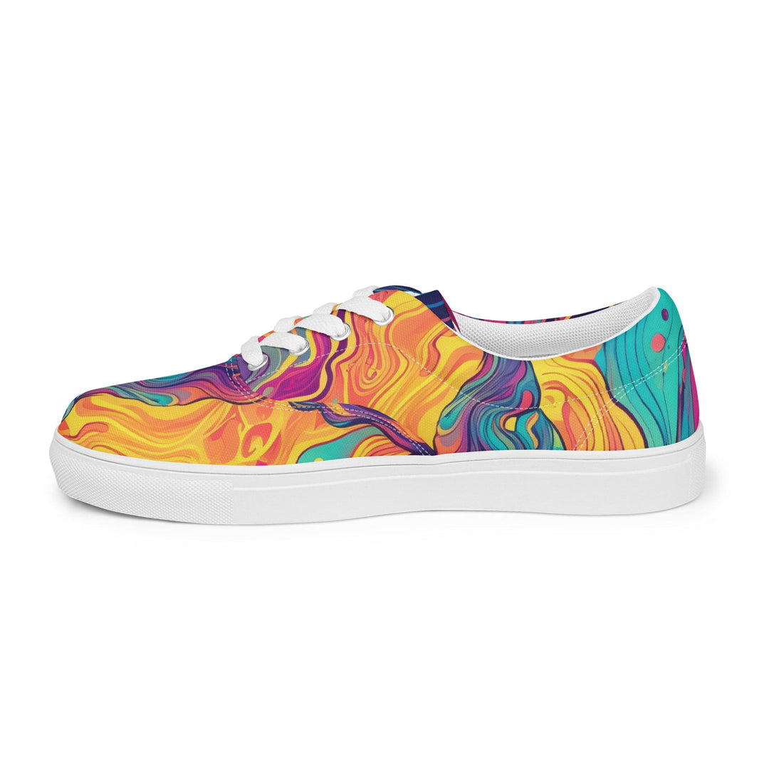 Mens Lace-up Canvas Shoes Vibrant Psychedelic Kaleidoscope Boho 3