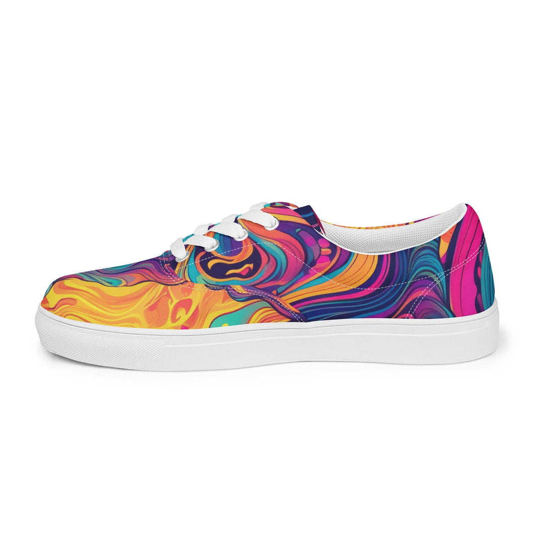 Mens Lace-up Canvas Shoes Vibrant Psychedelic Kaleidoscope Boho 3