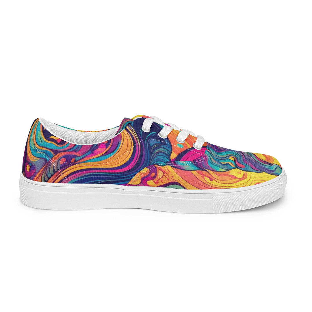 Mens Lace-up Canvas Shoes Vibrant Psychedelic Kaleidoscope Boho 3