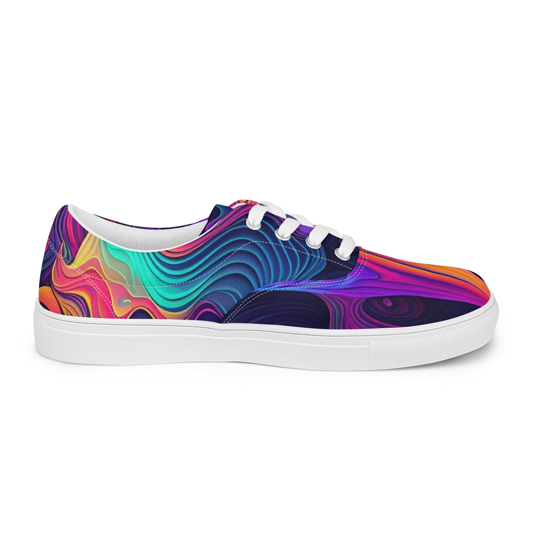 Mens Lace-up Canvas Shoes Vibrant Psychedelic Kaleidoscope Boho Print