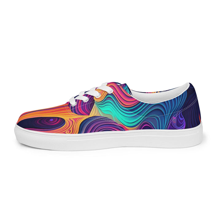 Mens Lace-up Canvas Shoes Vibrant Psychedelic Kaleidoscope Boho Print