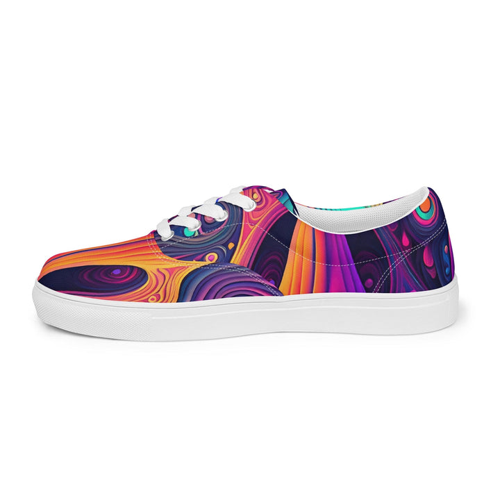 Mens Lace-up Canvas Shoes Vibrant Psychedelic Kaleidoscope Boho Print