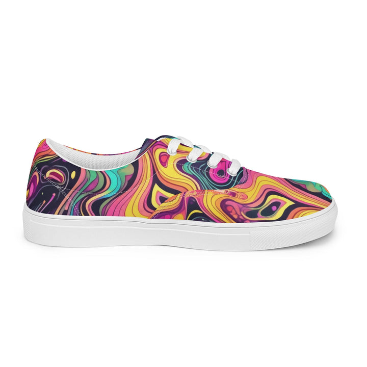 Mens Lace-up Canvas Shoes Vibrant Psychedelic Kaleidoscope Boho 2