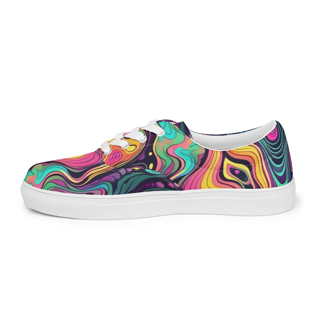 Mens Lace-up Canvas Shoes Vibrant Psychedelic Kaleidoscope Boho 2