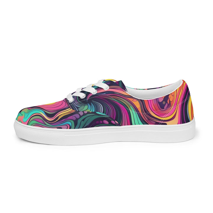 Mens Lace-up Canvas Shoes Vibrant Psychedelic Kaleidoscope Boho 2