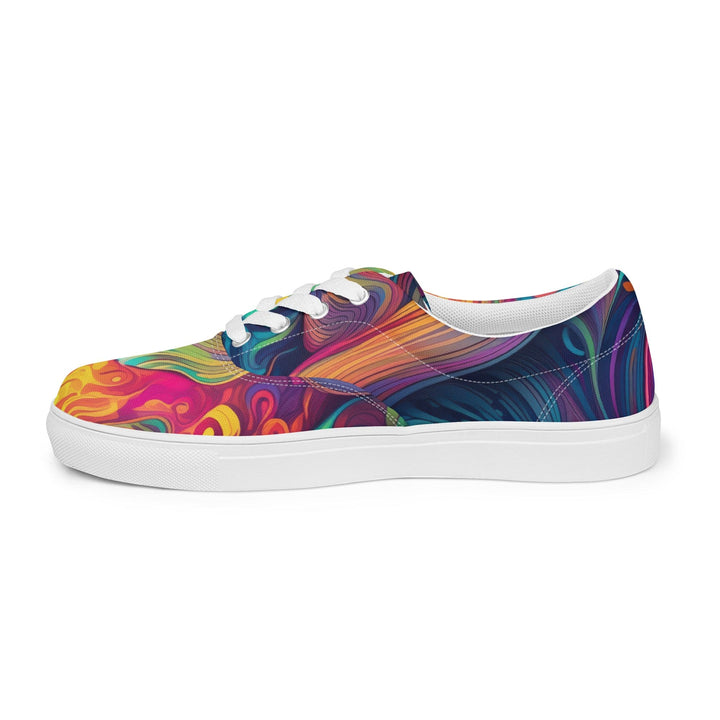 Mens Lace-up Canvas Shoes Vibrant Psychedelic Kaleidoscope Boho 4