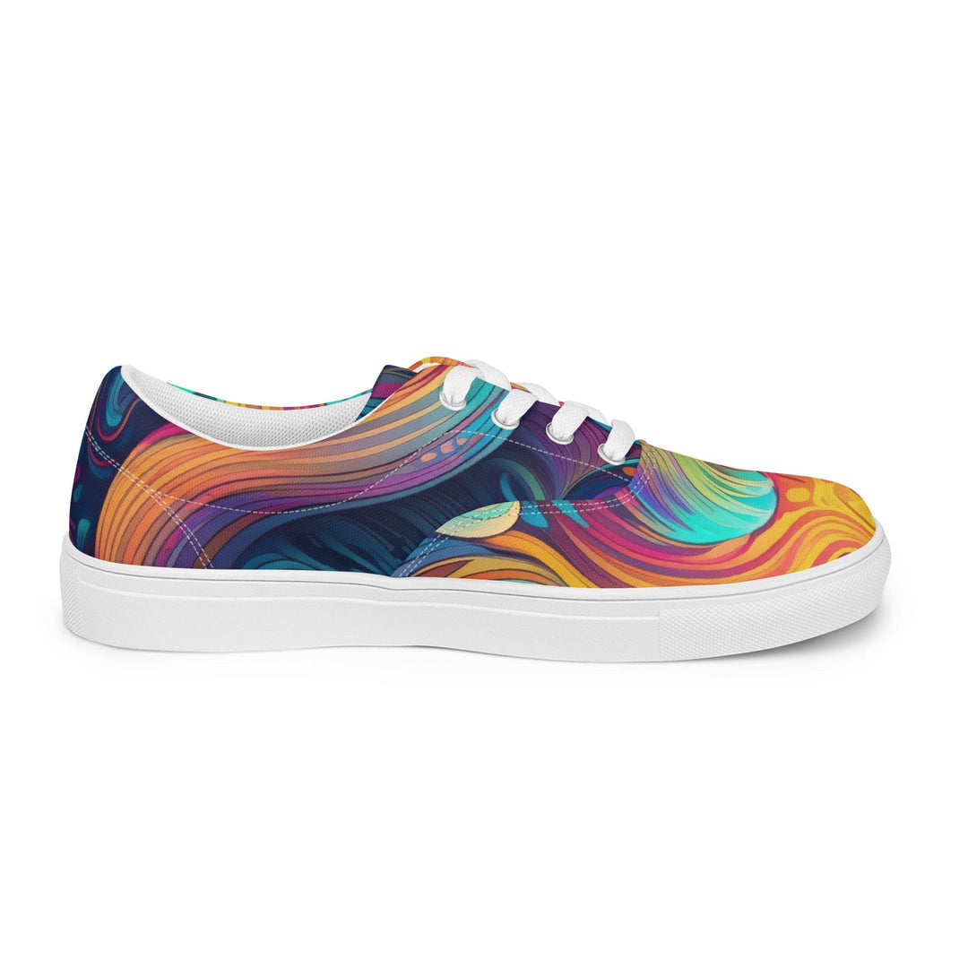 Mens Lace-up Canvas Shoes Vibrant Psychedelic Kaleidoscope Boho 4