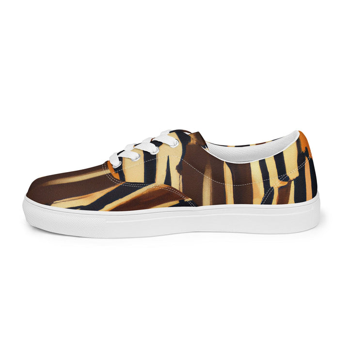 Mens Lace-up Canvas Shoes Zorse Lines Print