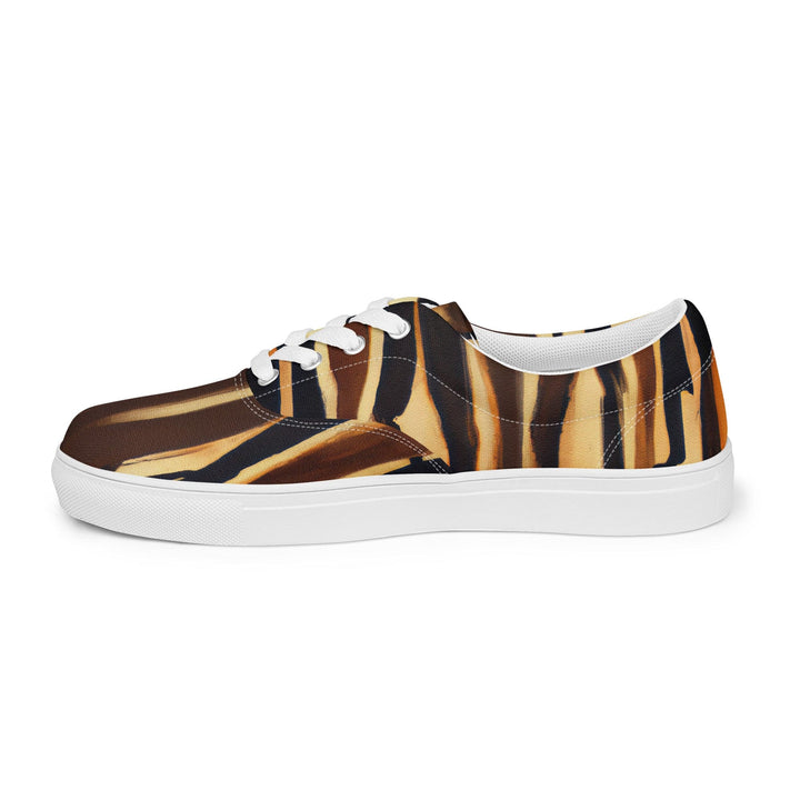 Mens Lace-up Canvas Shoes Zorse Lines Print