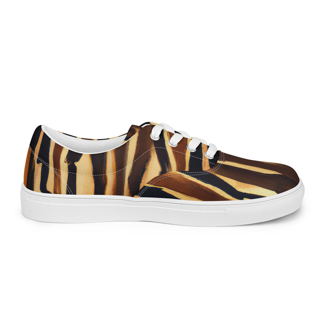 Mens Lace-up Canvas Shoes Zorse Lines Print