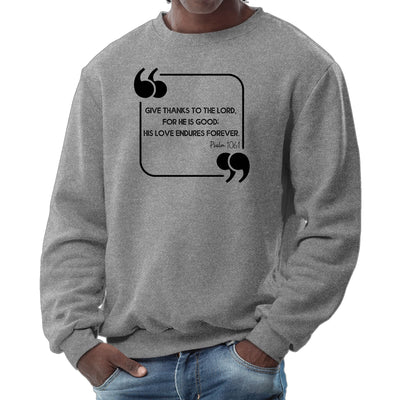 Mens Long Sleeve Graphic Sweatshirt Give Thanks To The Lord Black - Mens |