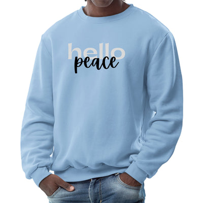 Mens Long Sleeve Graphic Sweatshirt Hello Peace Motivational Peaceful - Mens