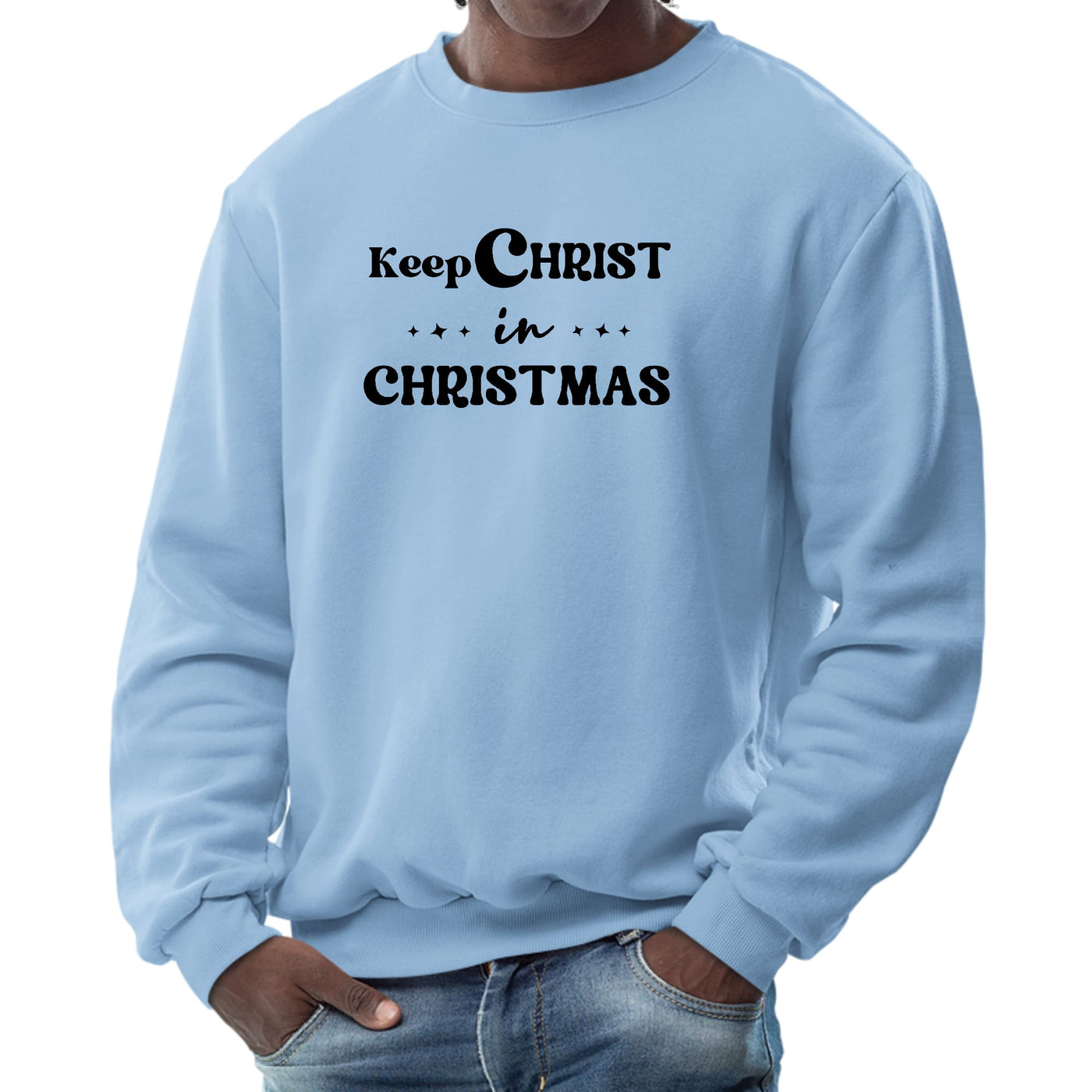 Mens Long Sleeve Graphic Sweatshirt Keep Christ In Christmas, - Mens |