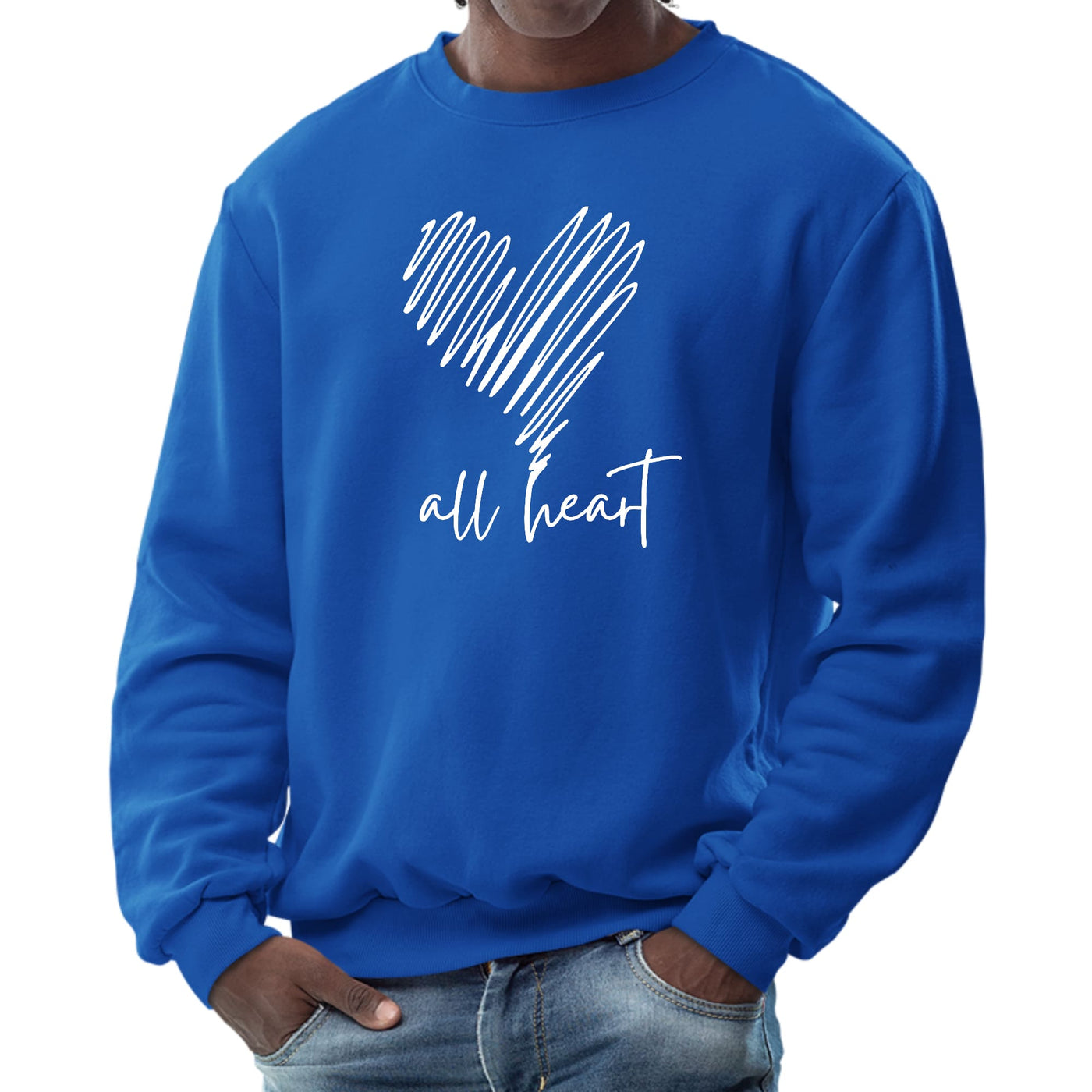 Mens Long Sleeve Graphic Sweatshirt Say It Soul - All Heart Line Art - Mens