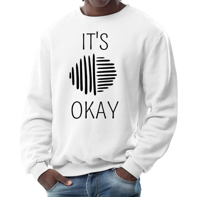 Mens Long Sleeve Graphic Sweatshirt Say It Soul Its Okay Black Line - Mens